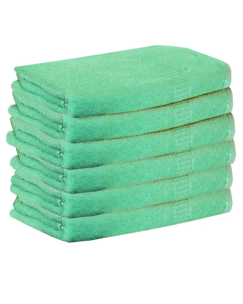 Absorbent Weave Plain Hand Towels | Set Of 6 | 13 X 20 inches | 400 GSM