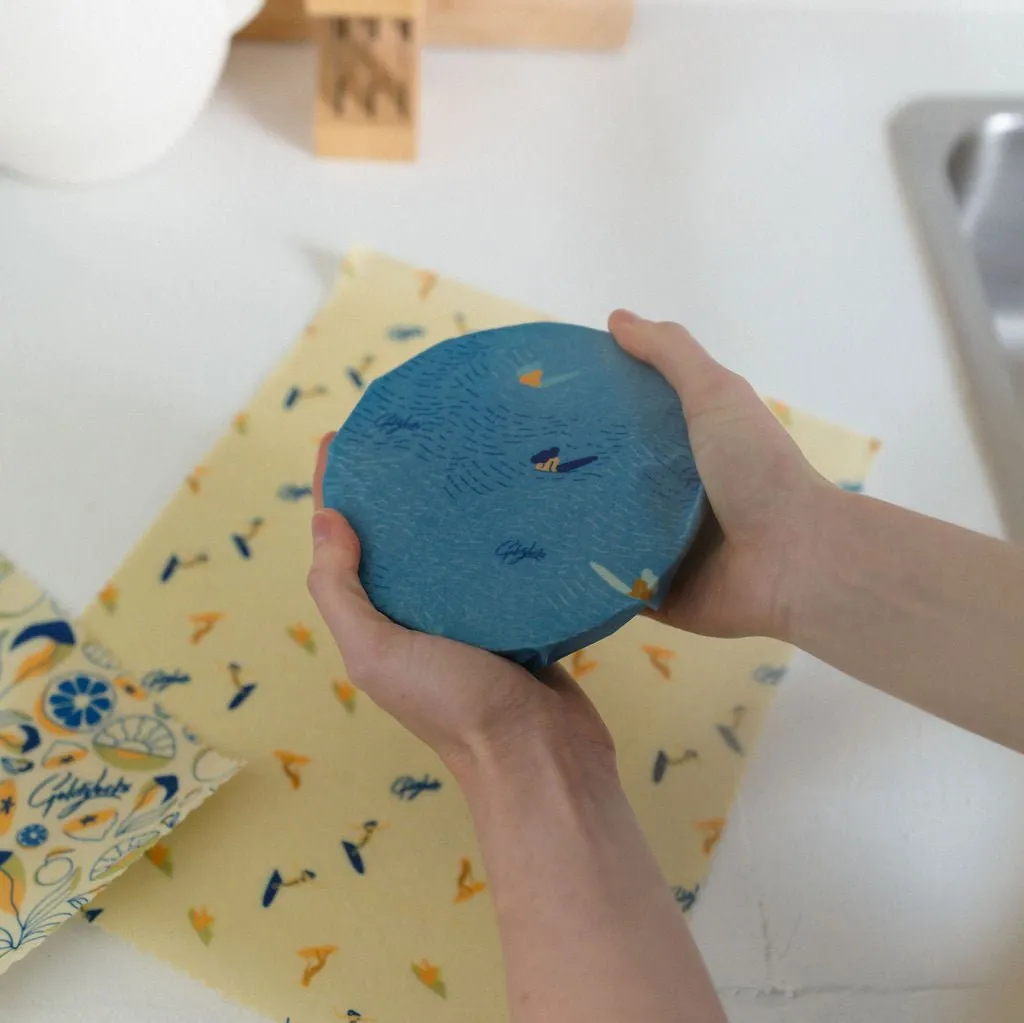 Beeswax Food Wraps: Waves Single Medium