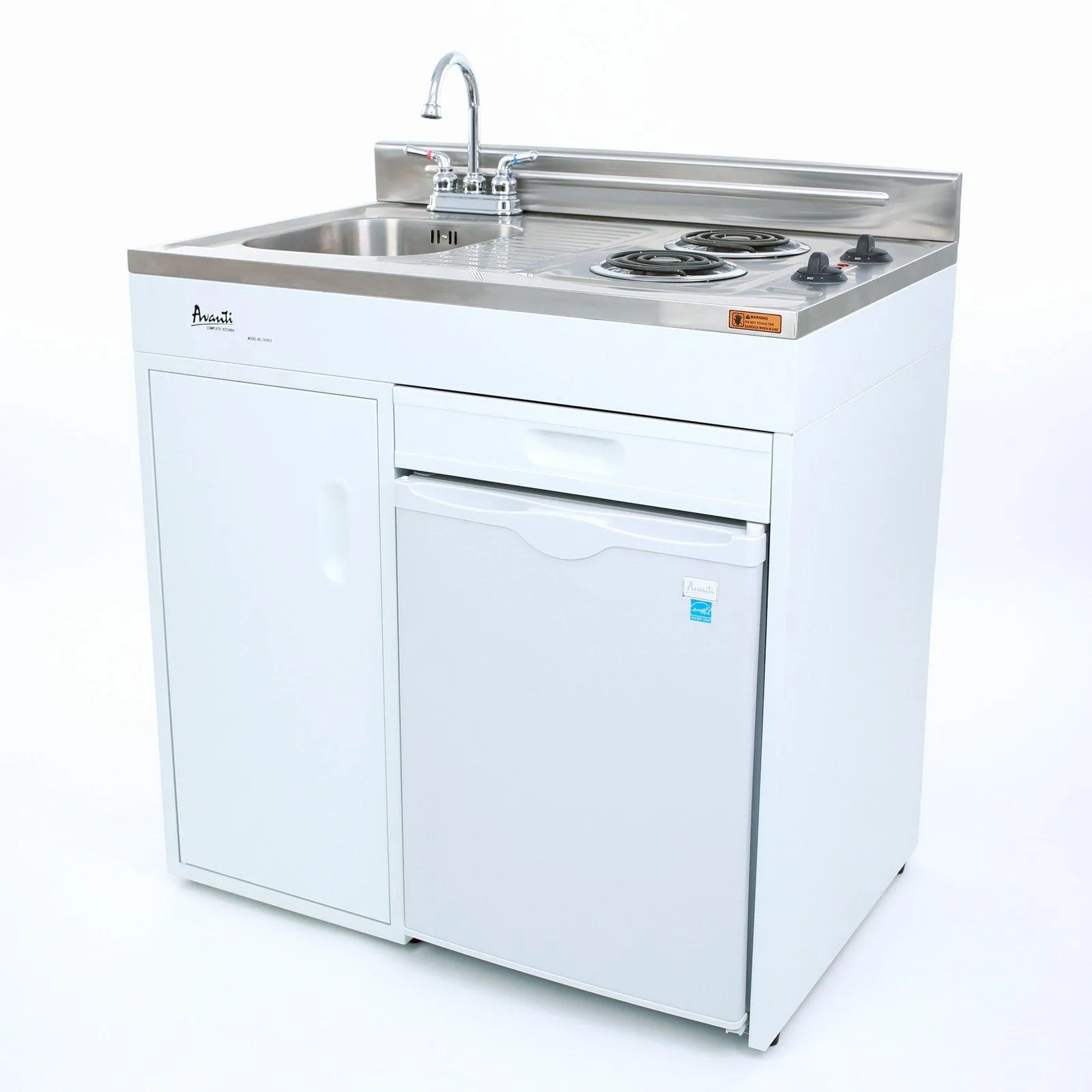 CK3616 Avanti 36" Compact Miniature Kitchen - White / 2.2 cu. ft.