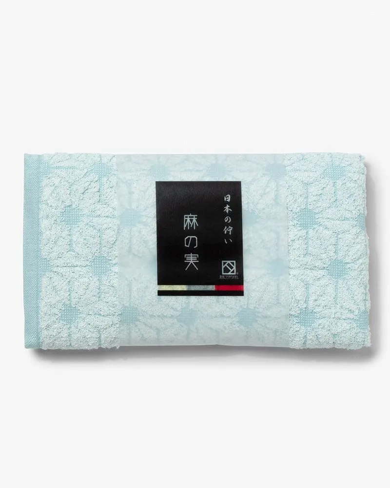 Fukuroya Face Towel, Sky Blue Asanoha