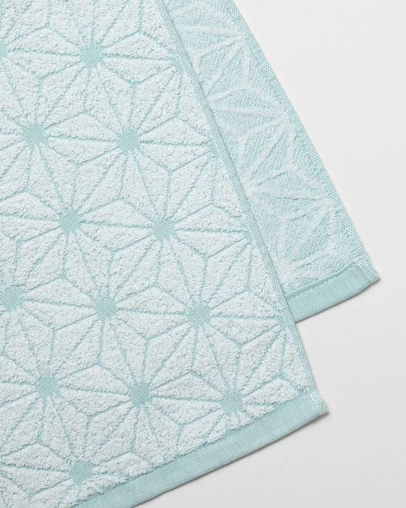 Fukuroya Face Towel, Sky Blue Asanoha
