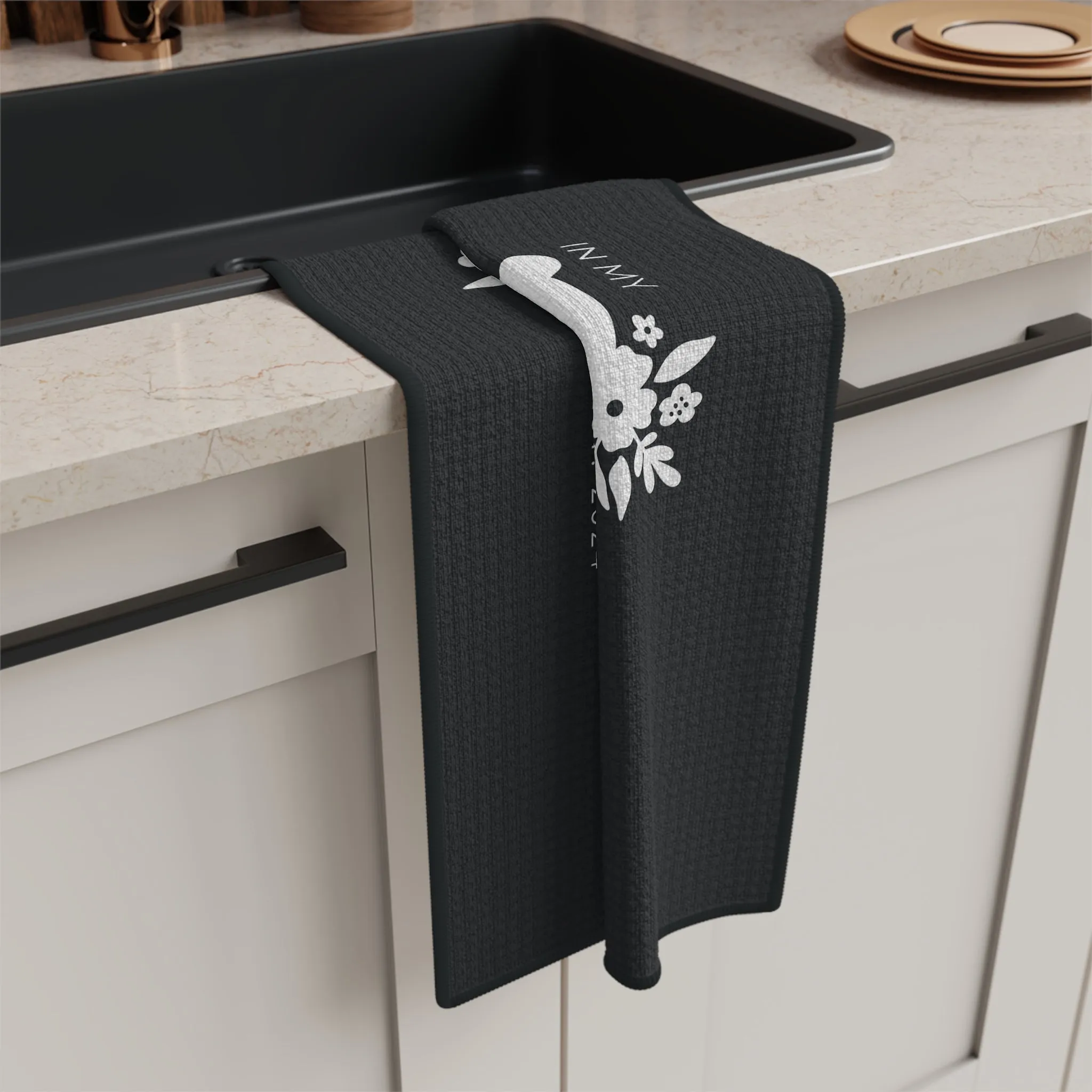 Personalized Mama Bear Kitchen Towel Grey, Custom Towel, Gift For Mom