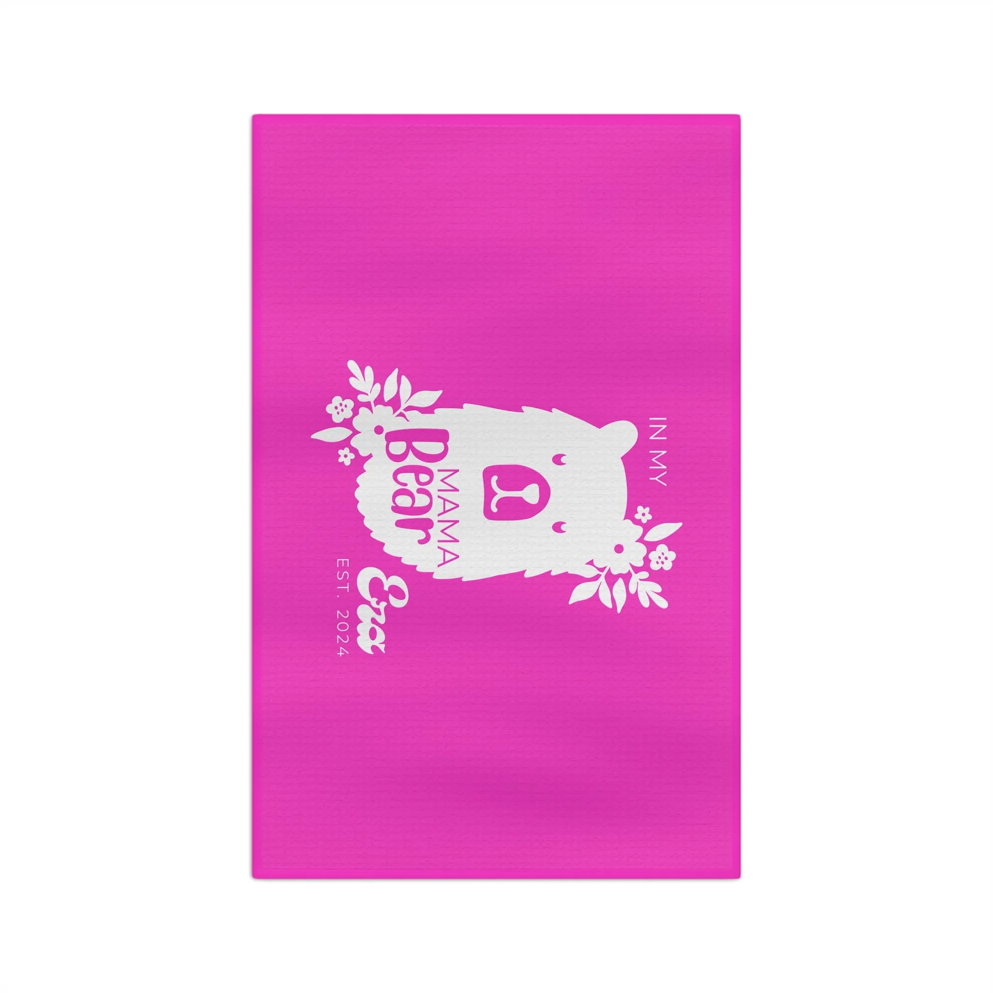 Personalized Mama Bear Kitchen Towel Pink, Custom Towel, Gift For Mom
