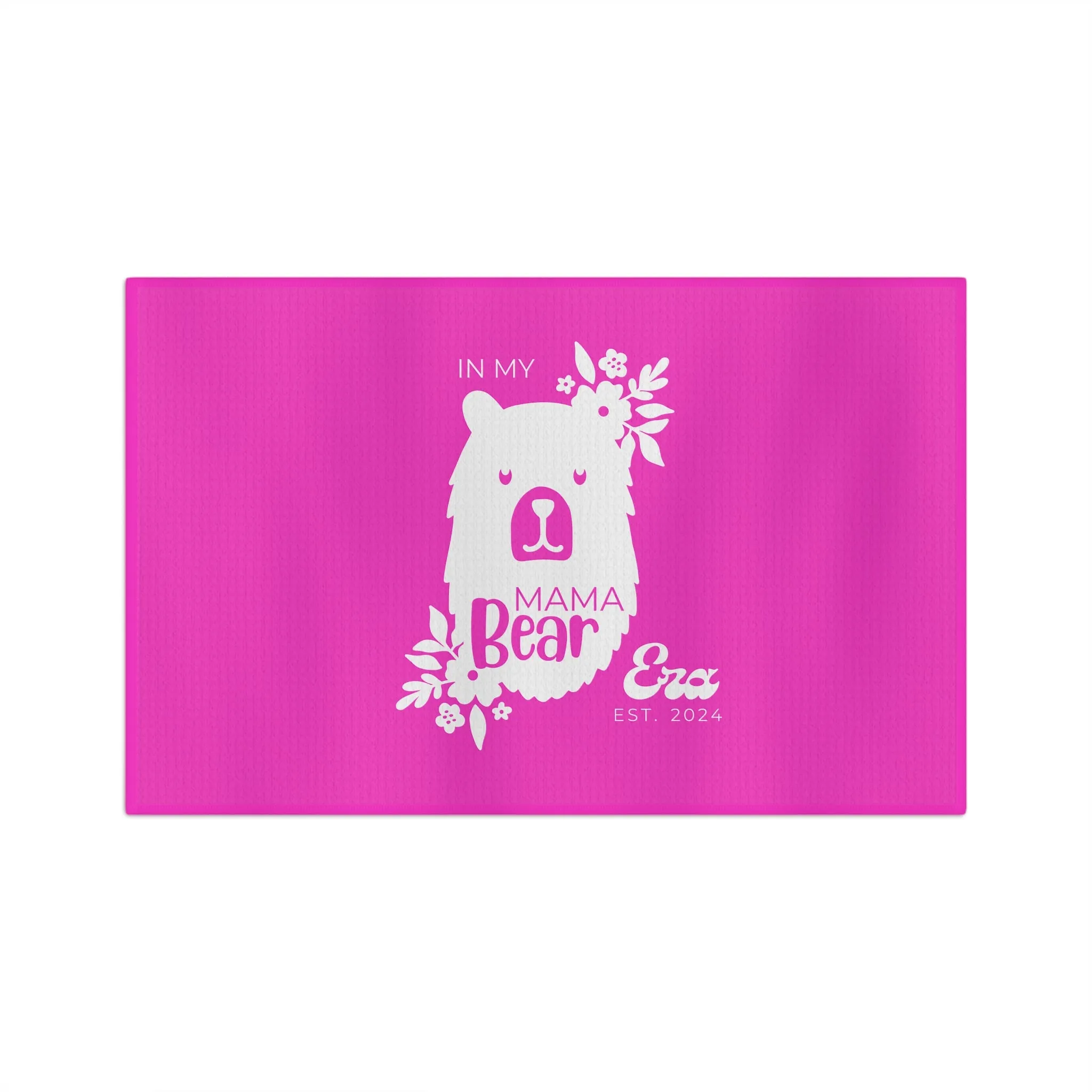 Personalized Mama Bear Kitchen Towel Pink, Custom Towel, Gift For Mom