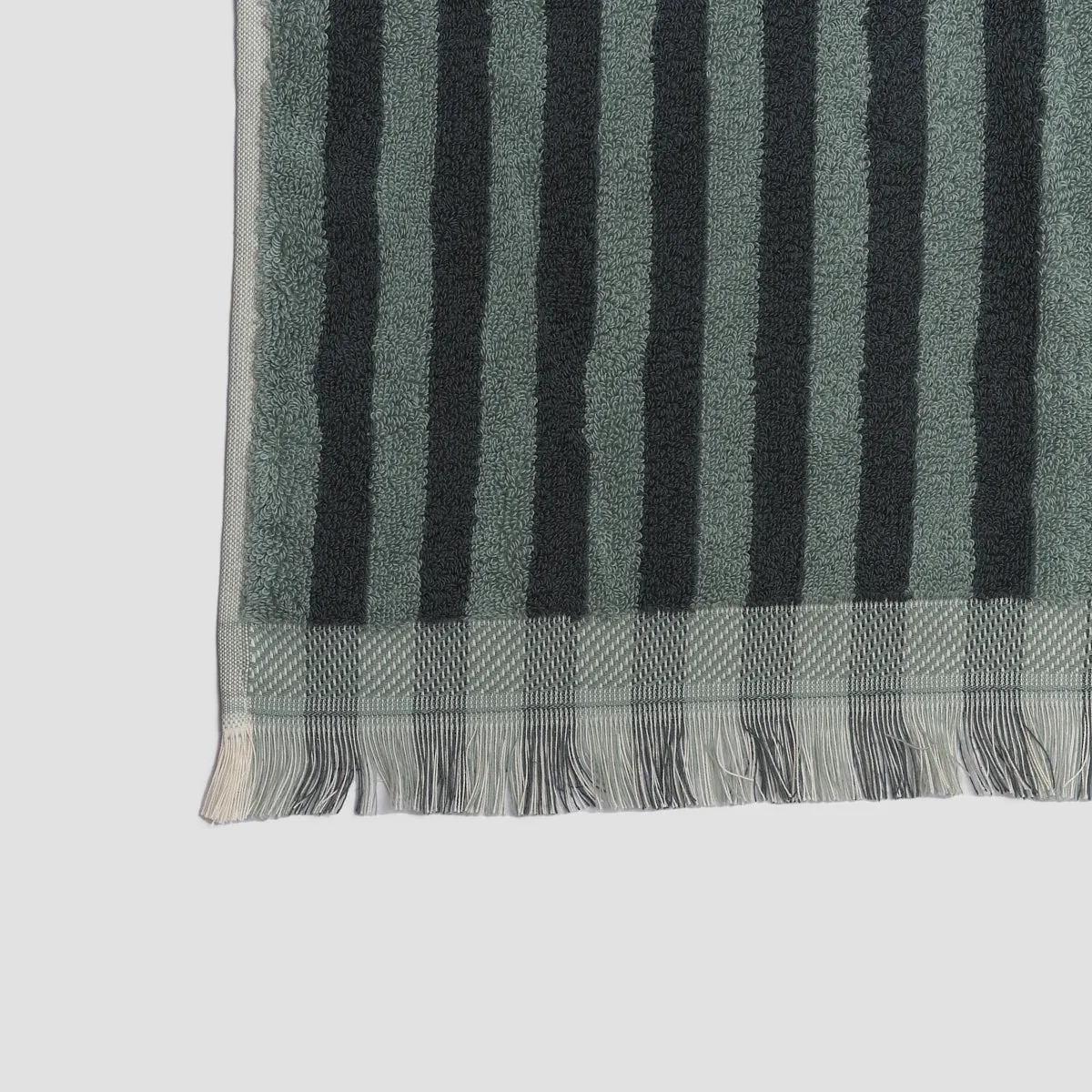 Pine Green Pembroke Stripe Cotton Towels
