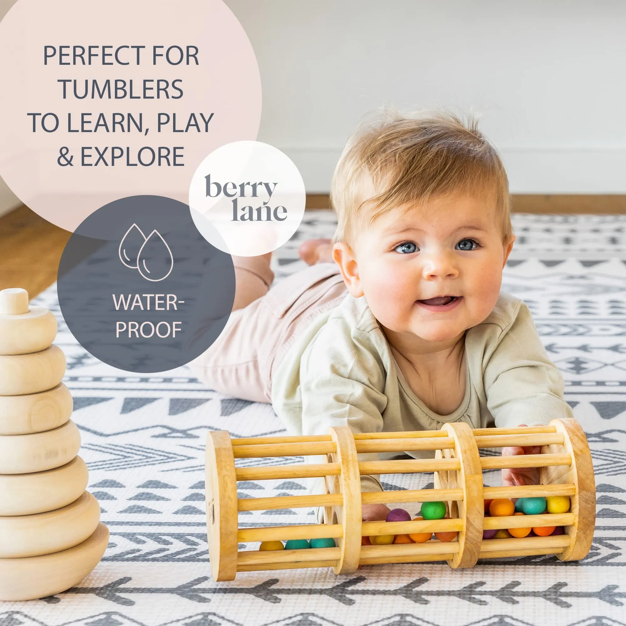 Reversible Baby Play Mat for Infants Large Ecofriendly Extra Soft Nontoxic