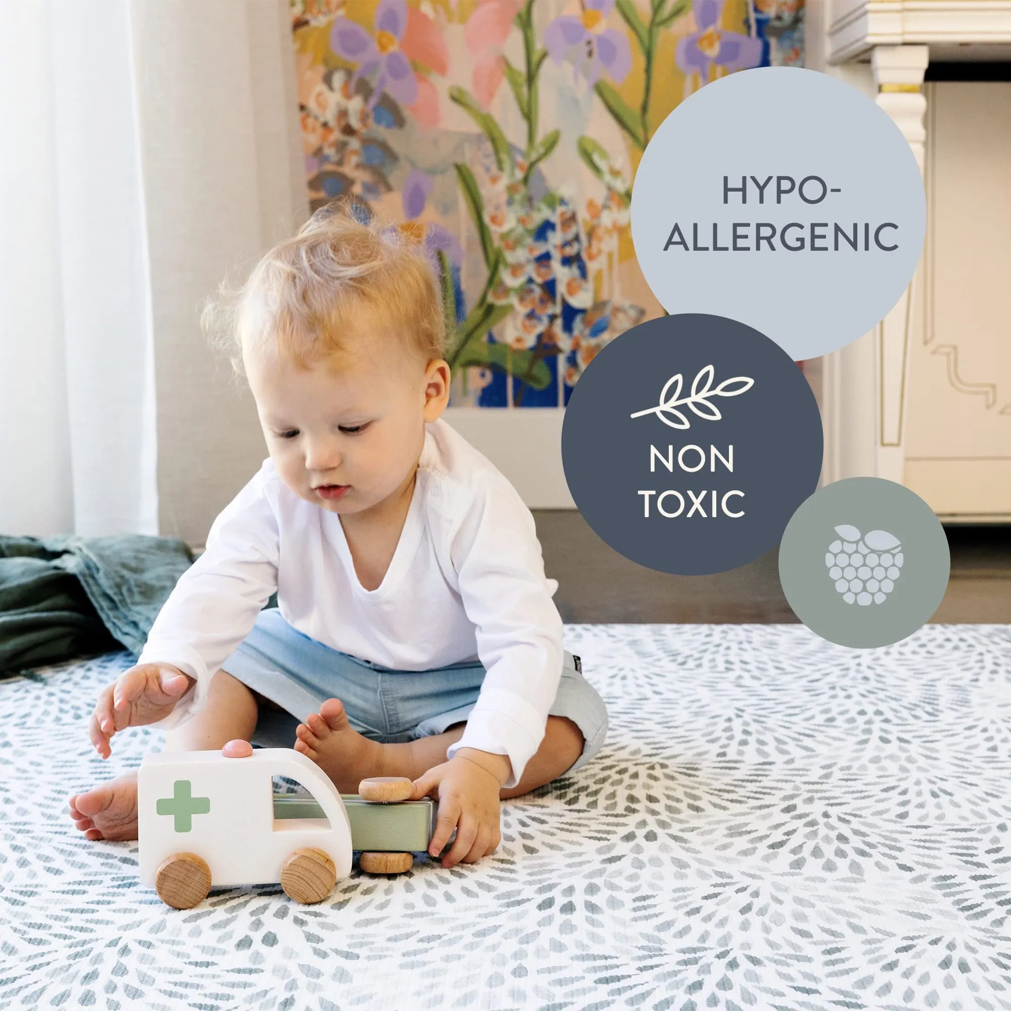 Reversible Baby Play Mat for Infants Large Ecofriendly Extra Soft Nontoxic