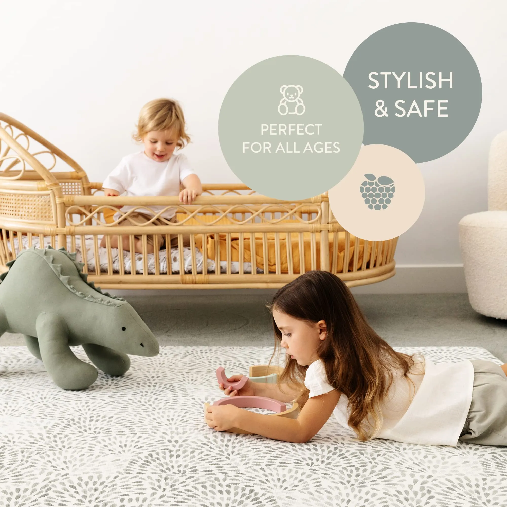 Reversible Baby Play Mat for Infants Large Ecofriendly Extra Soft Nontoxic