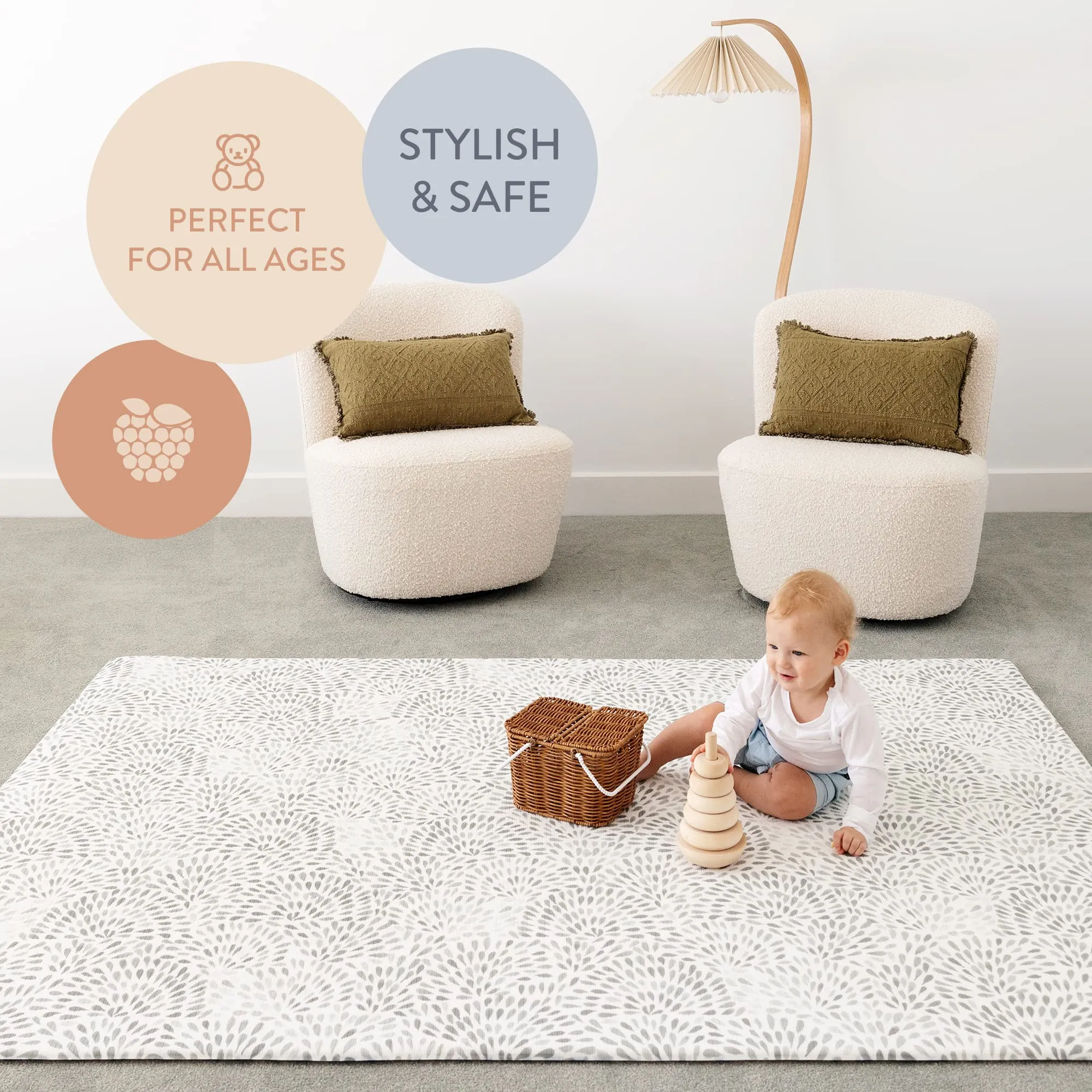 Reversible Baby Play Mat for Infants Large Ecofriendly Extra Soft Nontoxic