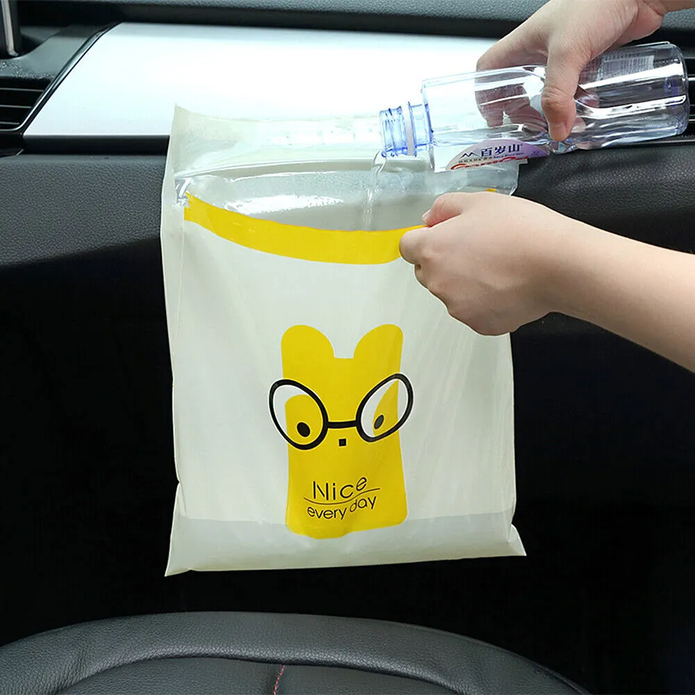 US 60PCS Easy Stick-On Disposable Car Trash Bag Vomit Bag Storage Self-adhesive