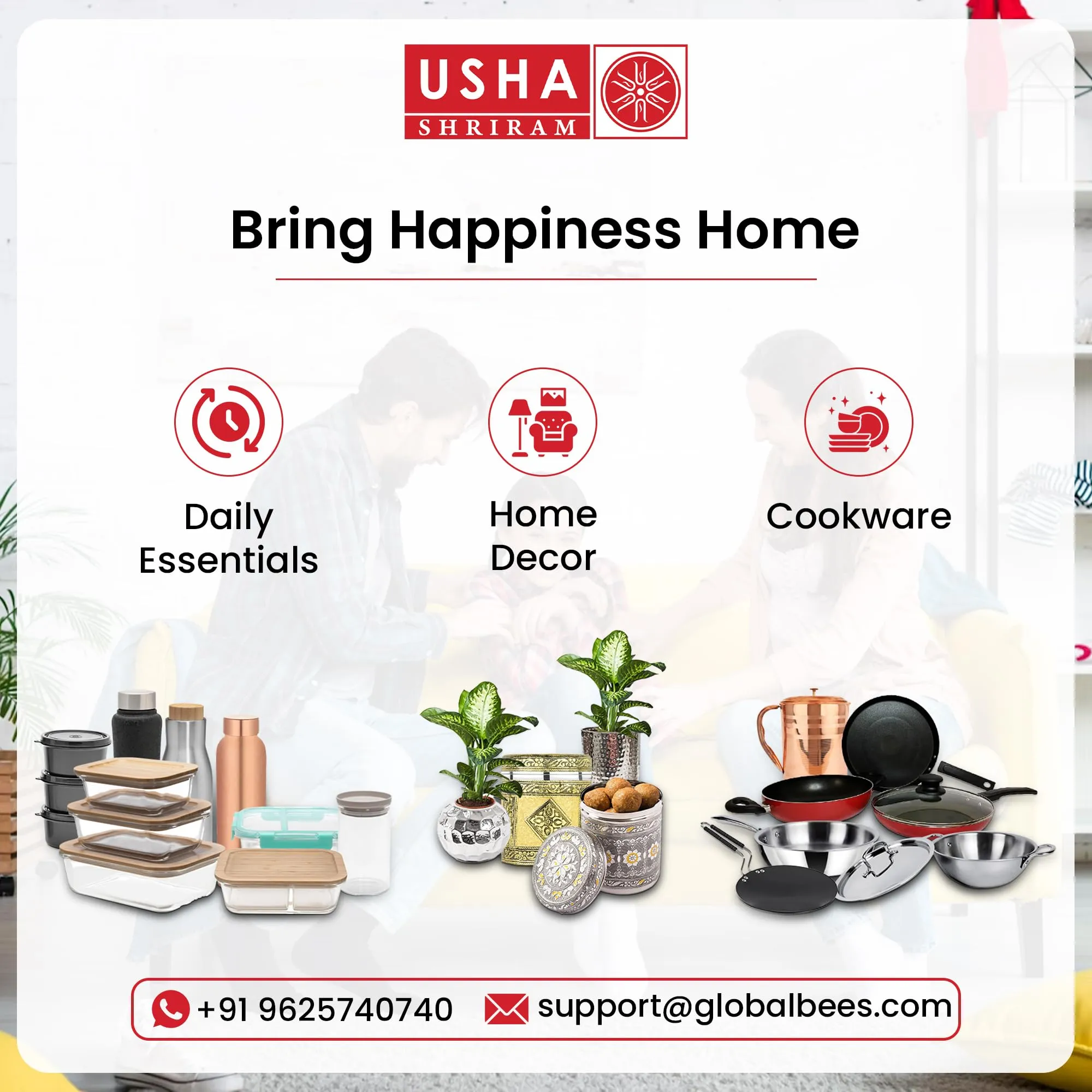USHA SHRIRAM Melamine (220ml) Veg Bowl Set |Fibre Plastic Snack Dessert Vegetable Bowl | Unbreakable Heat Resistant| Durable Shatter Resistant| Light Weight| BPA Free (Yellow Bamboo, 6 Pcs)