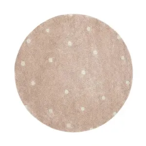 Washable Round Rug - Dot Rose