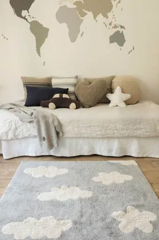 Washable Rug - Clouds (Grey)