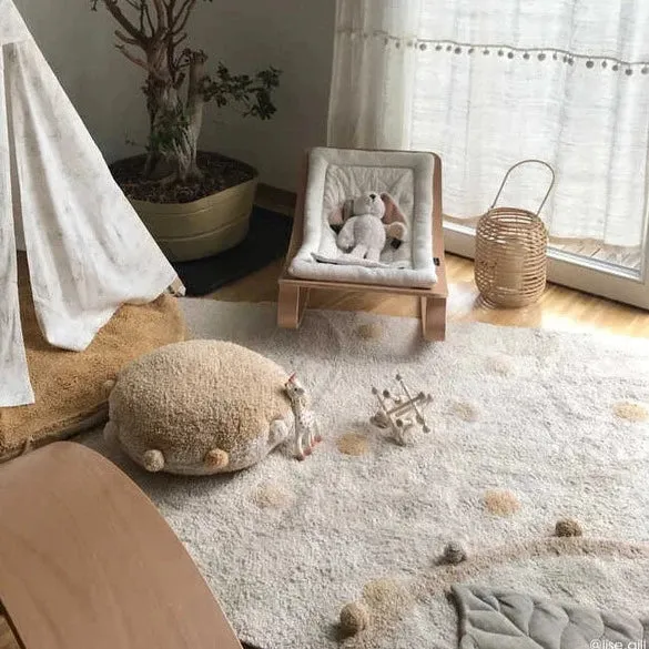 Washable Rug - Hippy Dots (Natural/Honey)