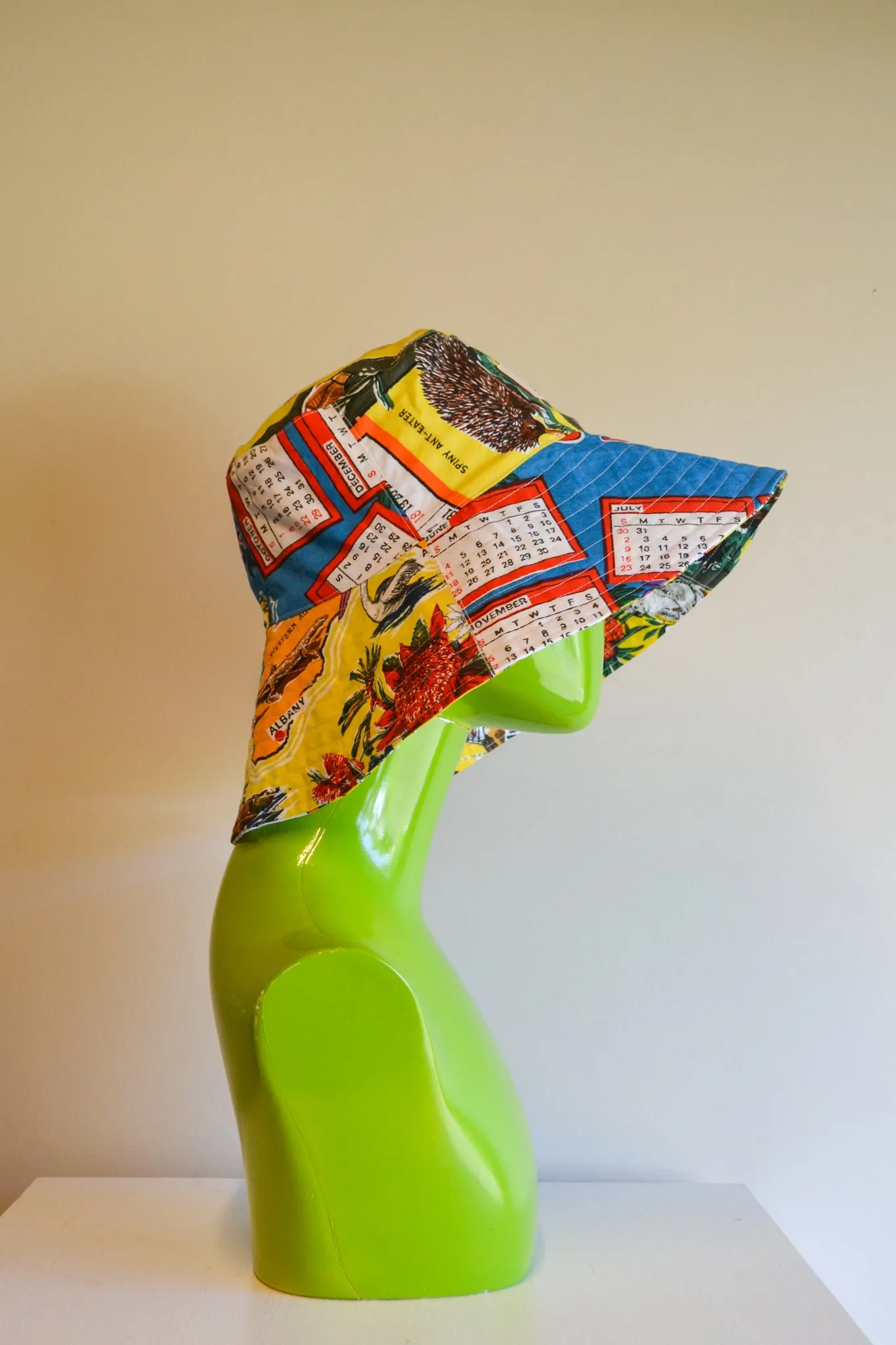 Wide Brim Hat | Blue Calendar | Reversible | Small